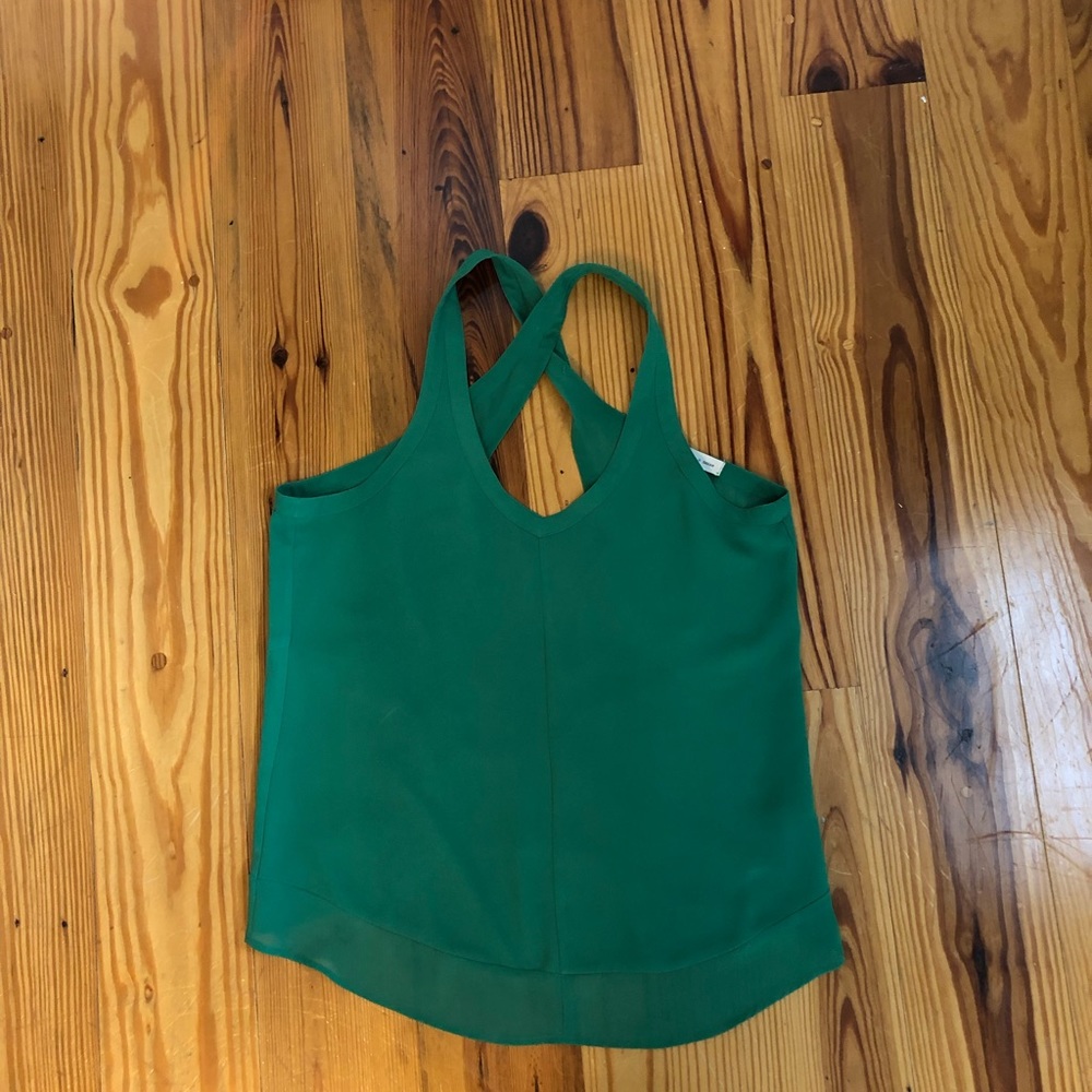 Kelly Green Tank with opening back